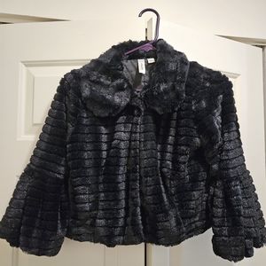 Tacera Small Faux Fur Bolero Jacket